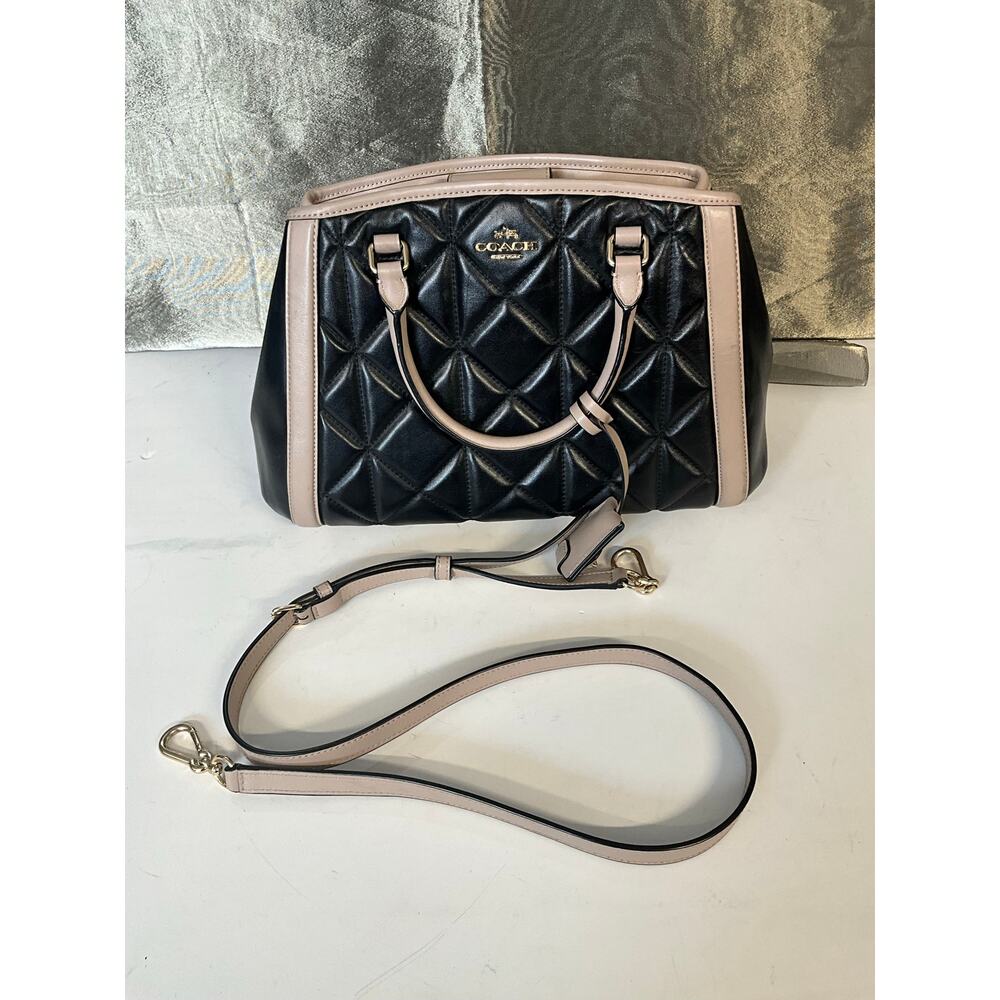 COACH SMALL MARGOT CARRYALL IN QUILTED COLORBLOCK LEATHER - Picture 10 of 11